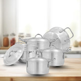 WESTPOINT Royal Jadeed Cookware Set 10 Pcs | Heavy Weight Aluminium Finish