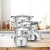 WESTPOINT Super Jadeed 10-Piece Aluminium Cookware Gift Set – Elegant Metal Finish