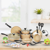 WESTPOINT Non-Stick Gloria Set – 19 Pieces Golden Premium Cookware