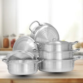 WESTPOINT Heavy Weight Grooved Fish Pot Set – 10 Pieces Premium Cookware Collection