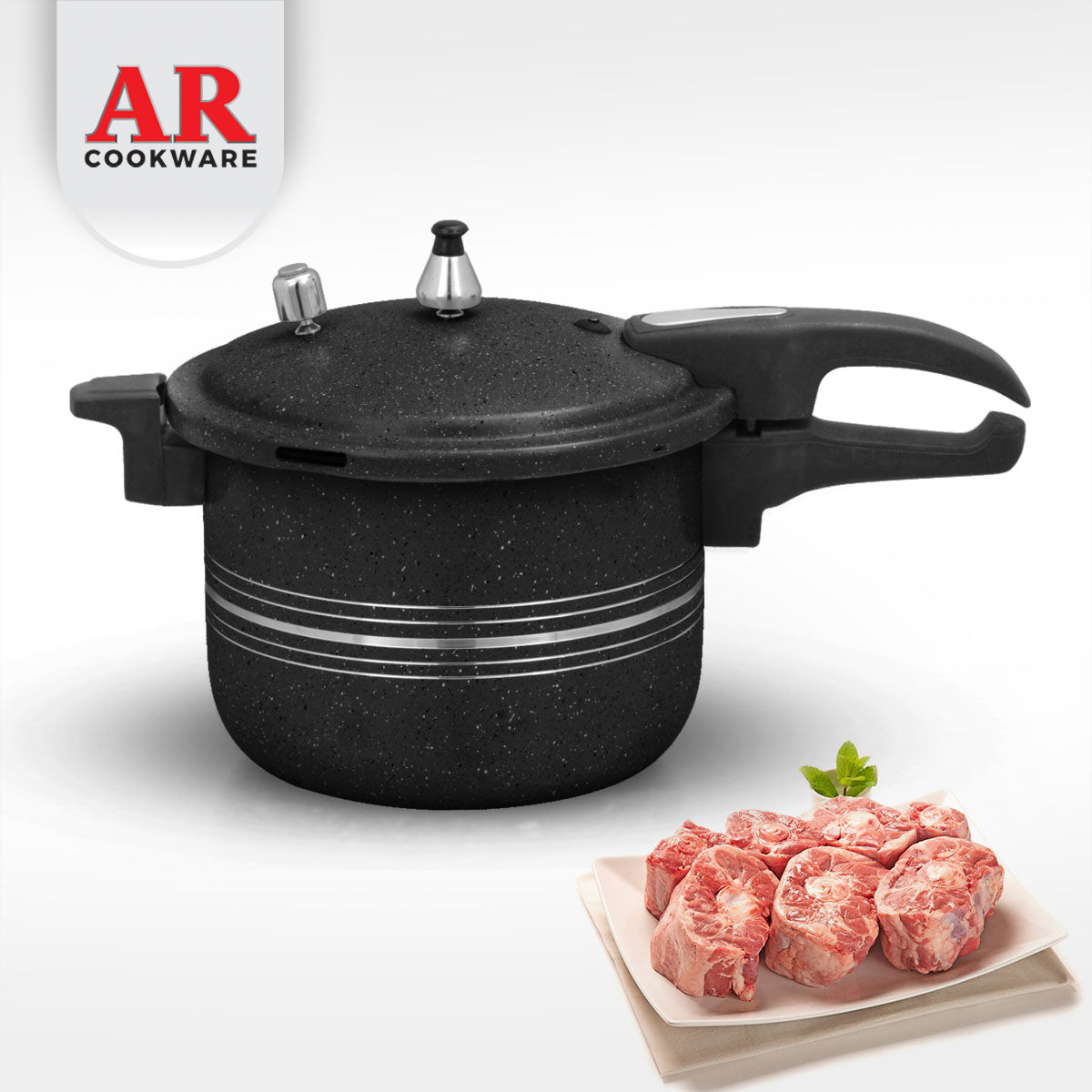 Non Stick Pressure Cooker Black