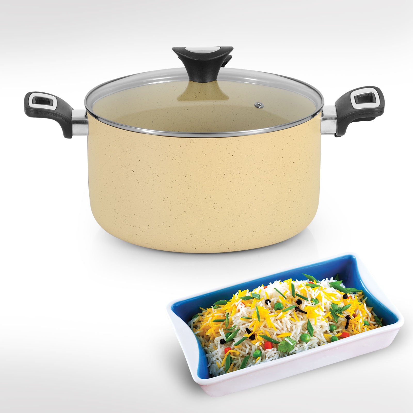 Non Stick Cooking Pan Cream