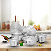 WESTPOINT Family Jadeed Aluminum Metal Finish Set – 15 Pieces Heavy Weight Premium Cookware