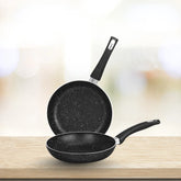 Marble coated west point fry pan