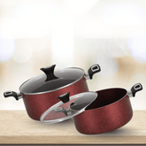 WESTPOINT Non-Stick Cooking Pan – Multi Color Maroon Casserole Premium Pan