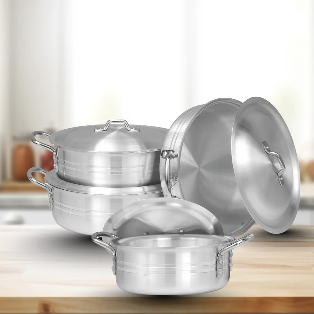 WESTPOINT Fish Pot Set – 8 Pcs, Grooved Heavyweight Stylish Design