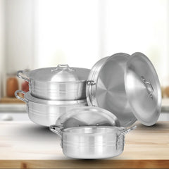 WESTPOINT Fish Pot Set – 8 Pcs, Grooved Heavyweight Stylish Design