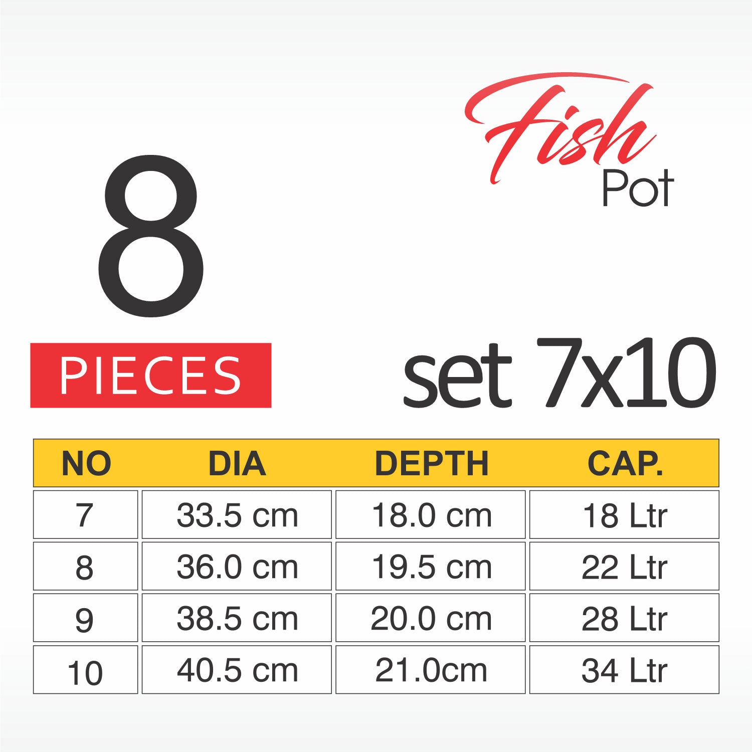 Fish Pot Set 8 Pcs.