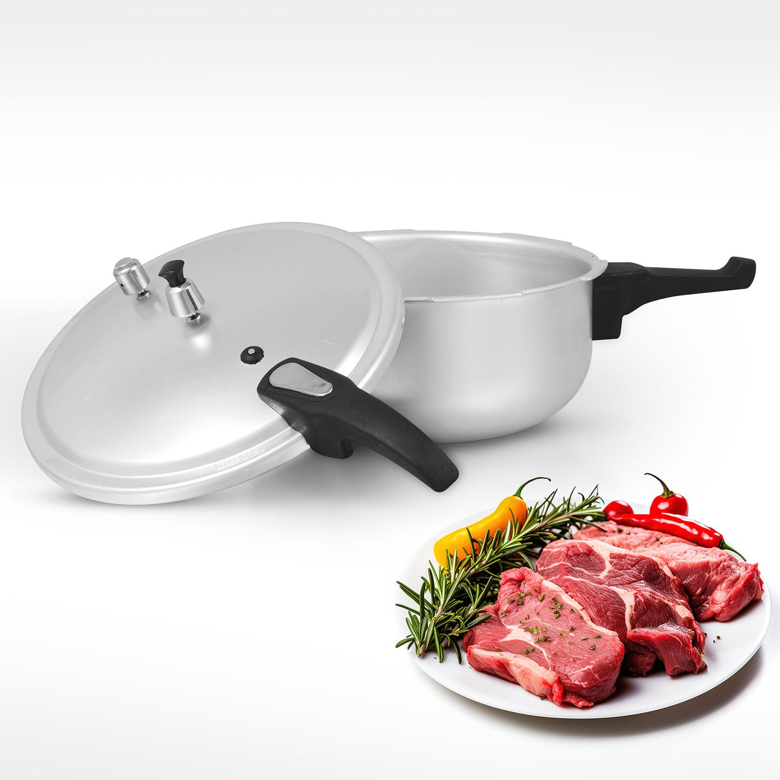Wok Pressure Cooker with Glass Lid