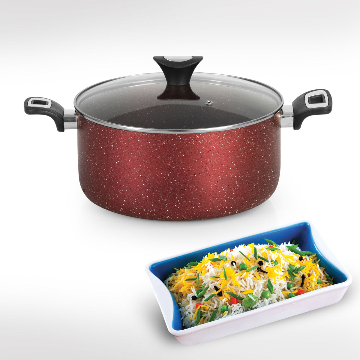 Non Stick Cooking Pan Maroon