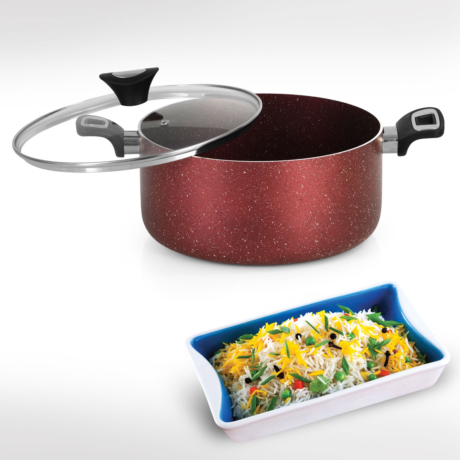 Non Stick Cooking Pan Maroon