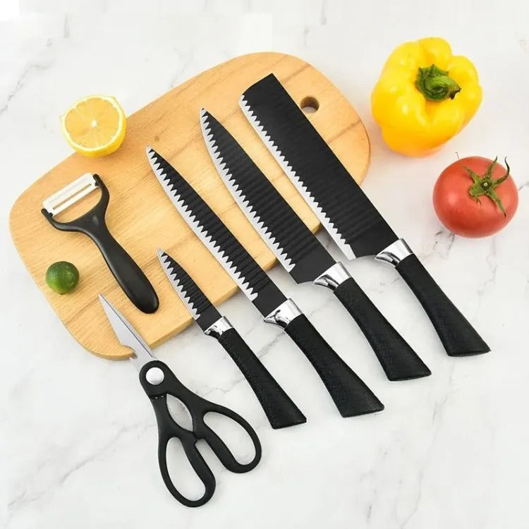 Kitchen Knife set with non stick coating 6 piece set niu bazar (4)