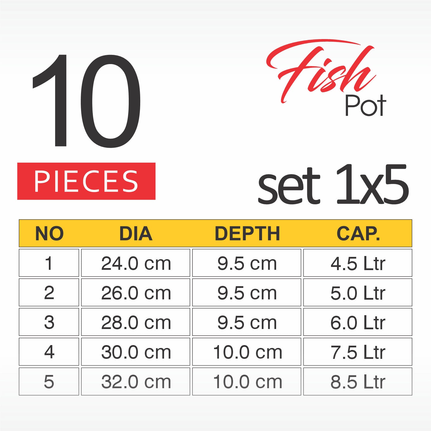 Fish Pot Set 10 Pcs.