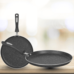 WESTPOINT  Marble Coated Pizza Plate (Black) – 12 Inch Non‑Stick Hot Plate