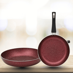 WESTPOINT Marble Coated Fry Pan (Maroon) – Premium Non‑Stick Pan for Healthy Cooking